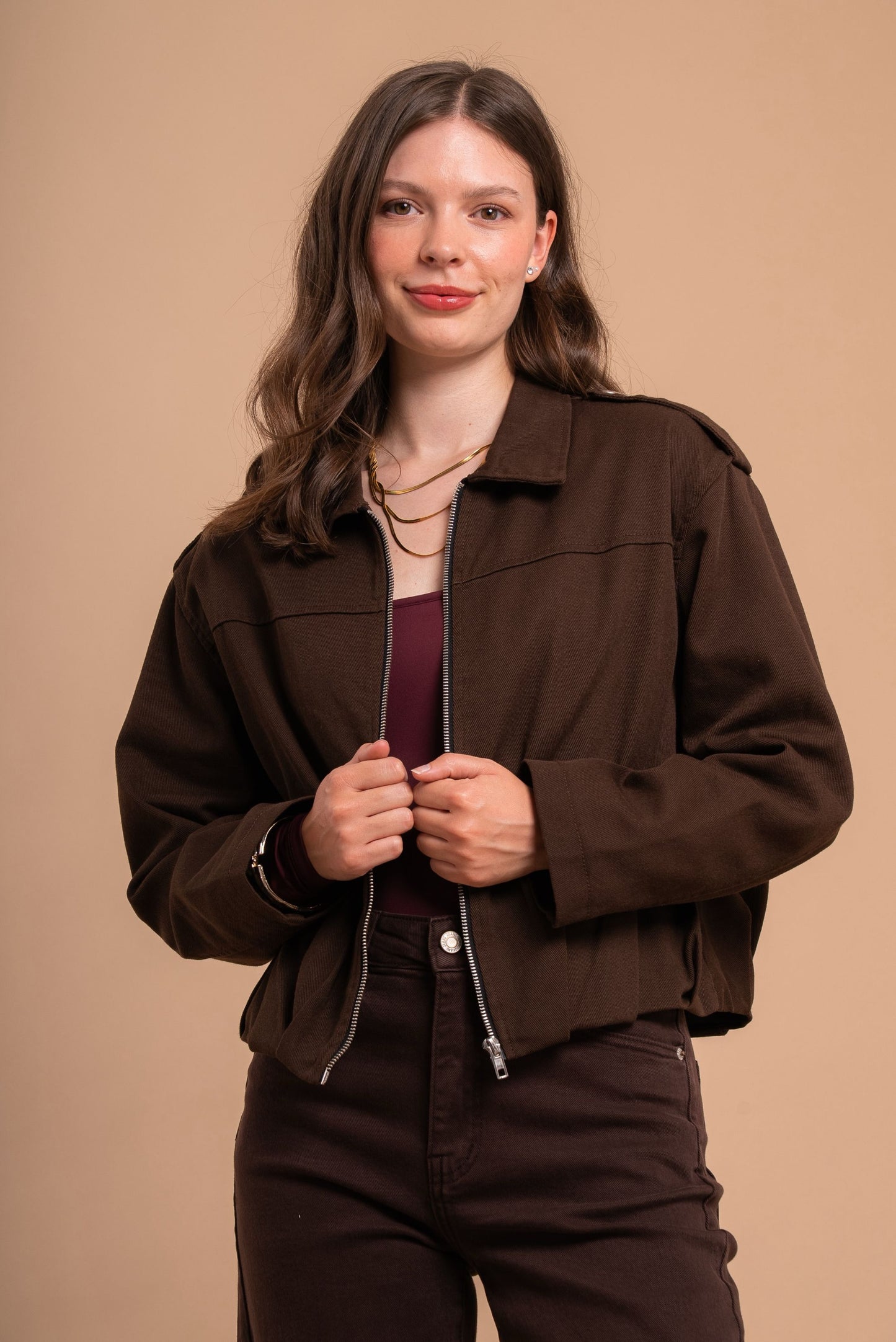 Vorbestellung/ Jeans Jacke Schoko