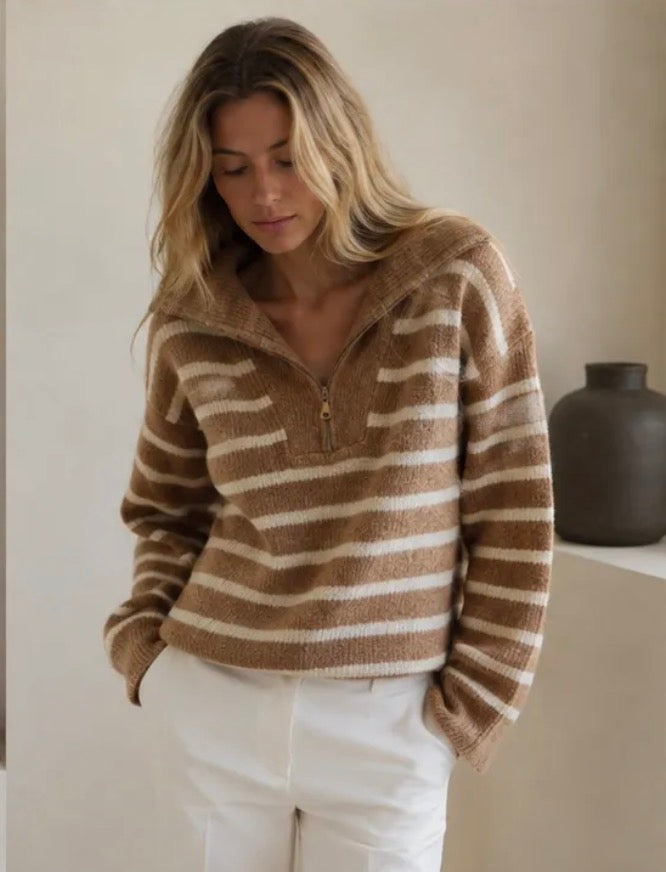 Vorbestellung/ Pullover mit Streifen