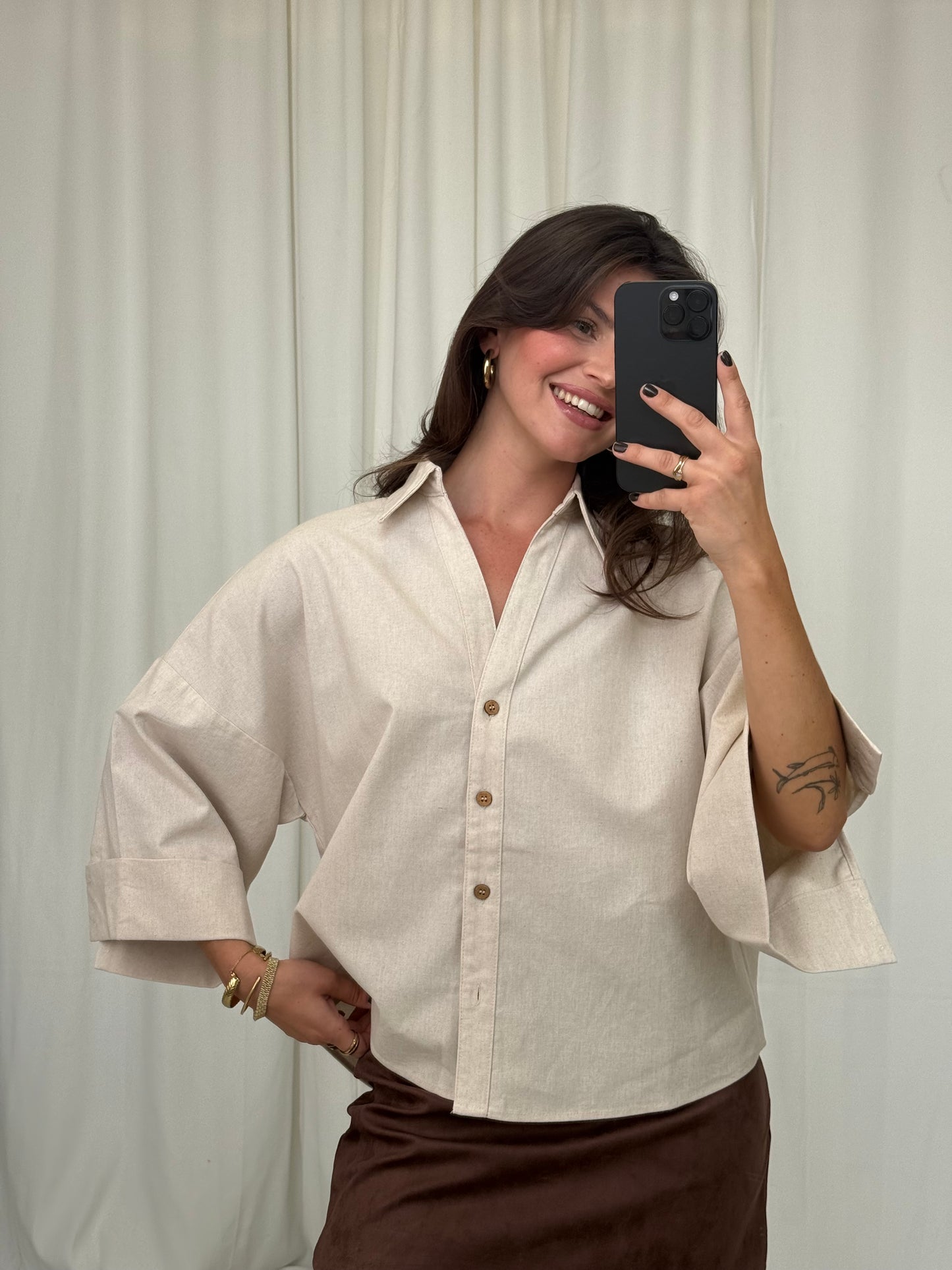 Bluse Leinen