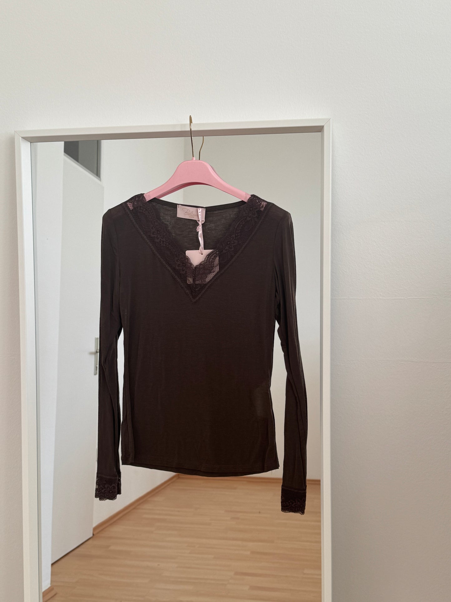 Cashmere T-Shirt mit Spitze