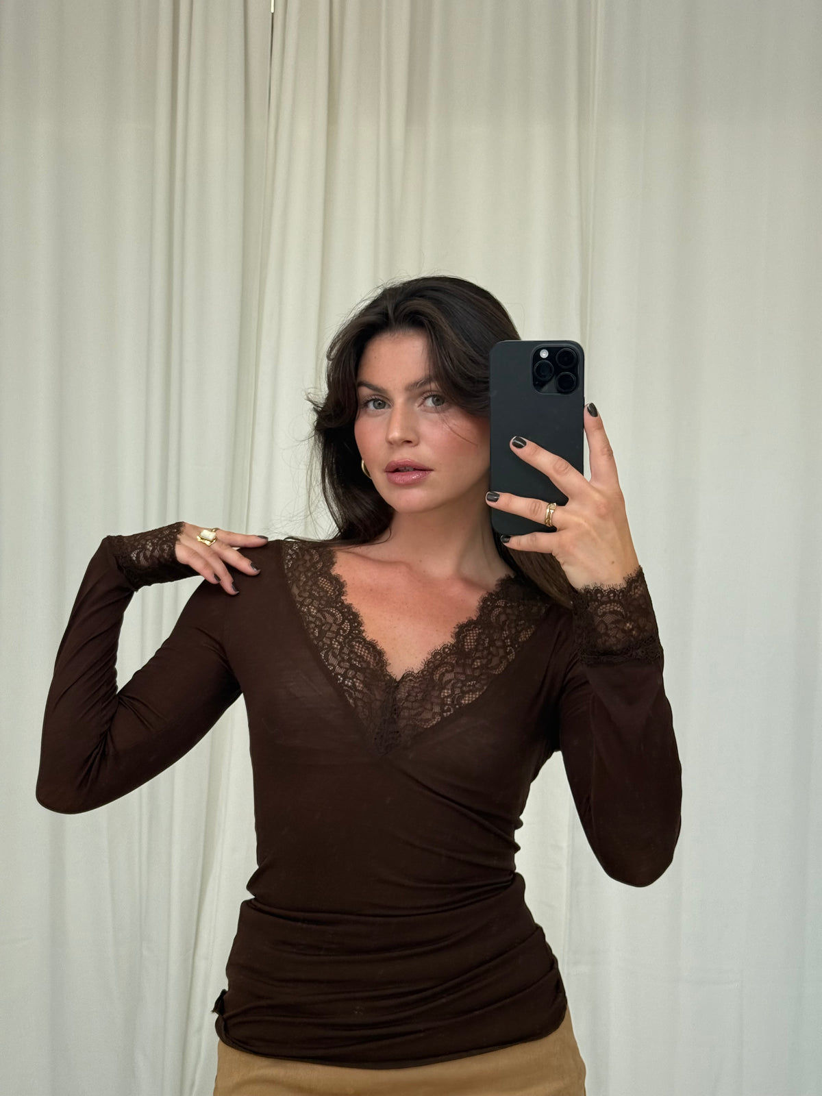 Basic Shirt mit Spitze