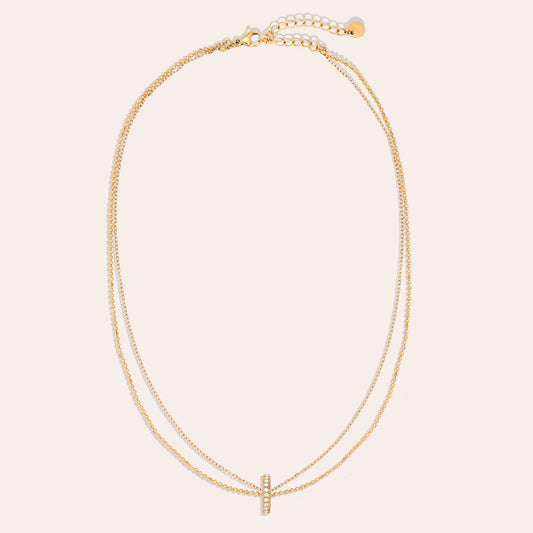 40cm Mini Diamond Ring Edelstahl Halskette